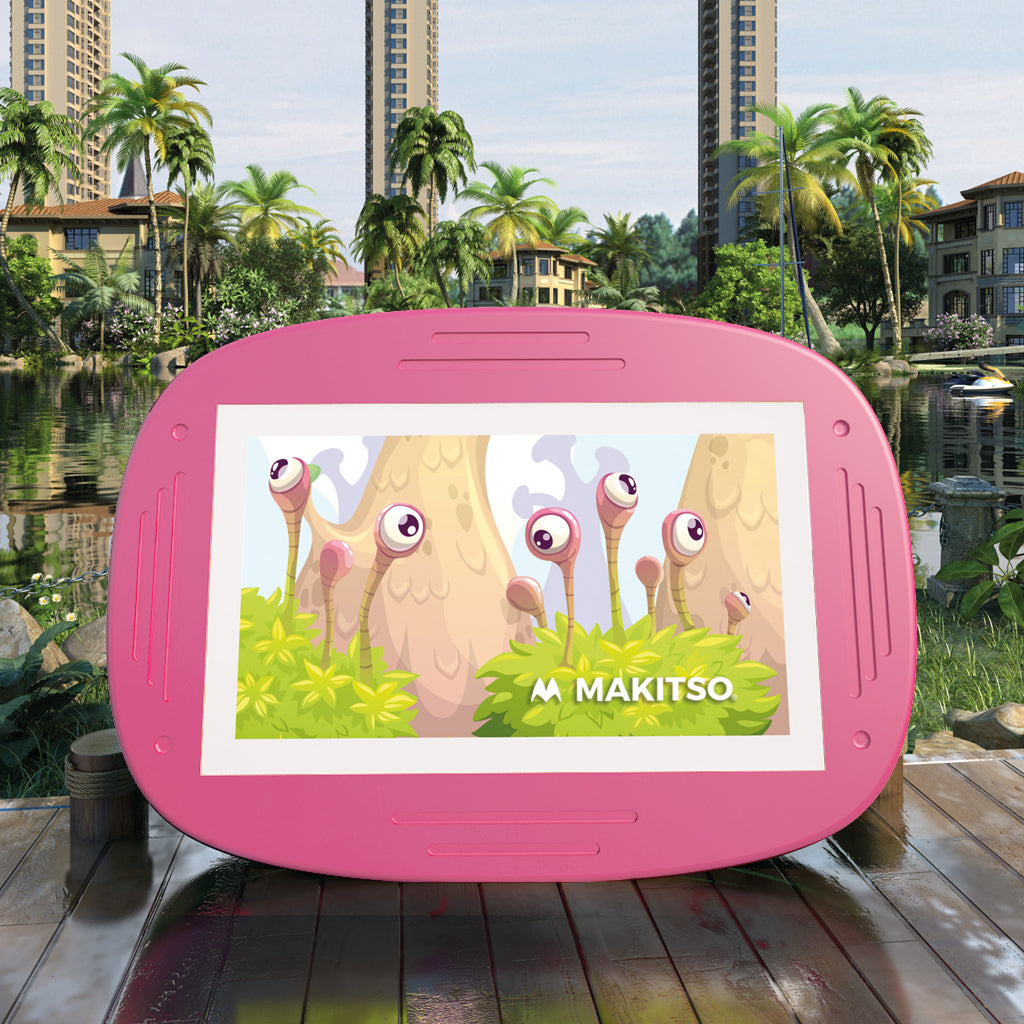 Makitso 4k Interactive Children's Touch Screen Monitor Table Pink Outdoor