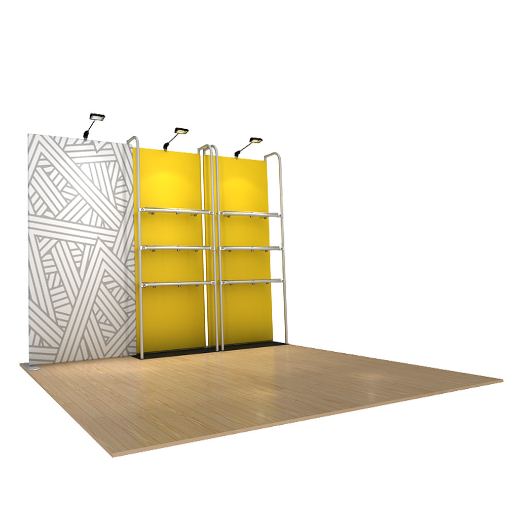WaveLine® Merchandiser Retail Pop Up Store Display with Shelving side angle