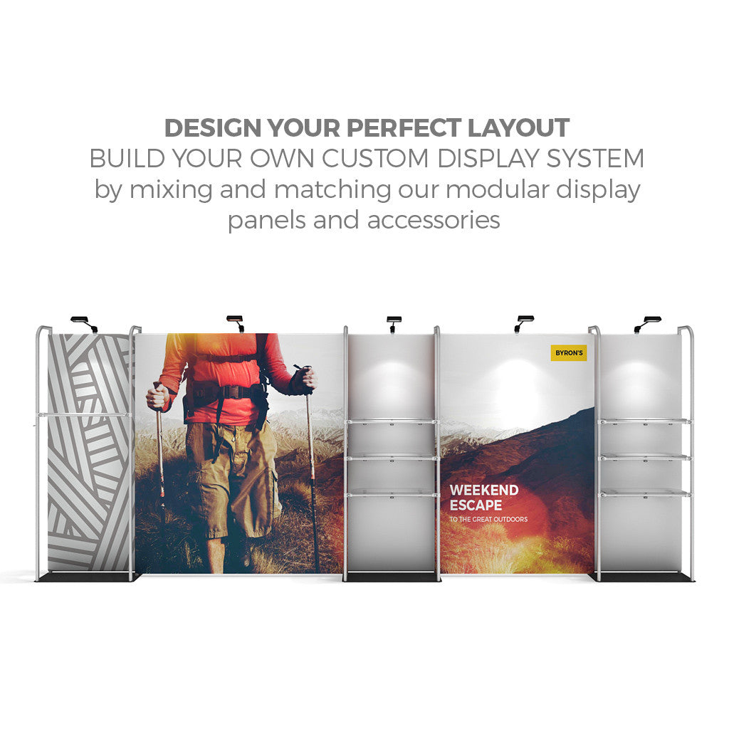 WaveLine® Merchandiser Retail Pop Up Store Display with Shelving Modular