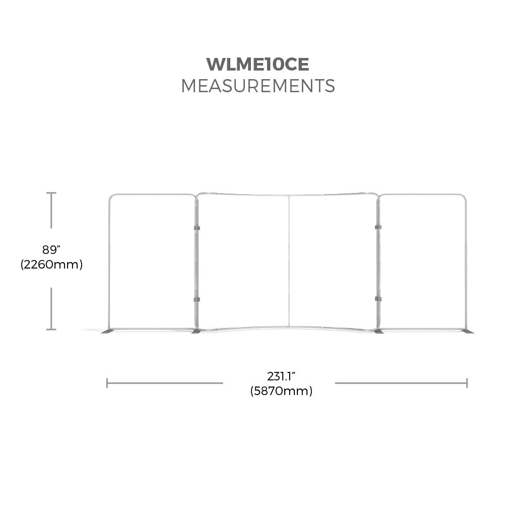 WaveLine Media® Display WLME10CE Tension Fabric Display measurements