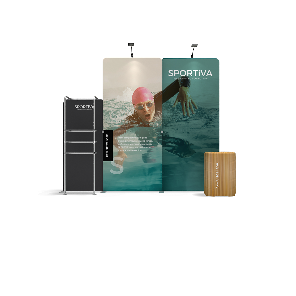 WaveLine Media® Display Kit WLMII with waterfall shelves