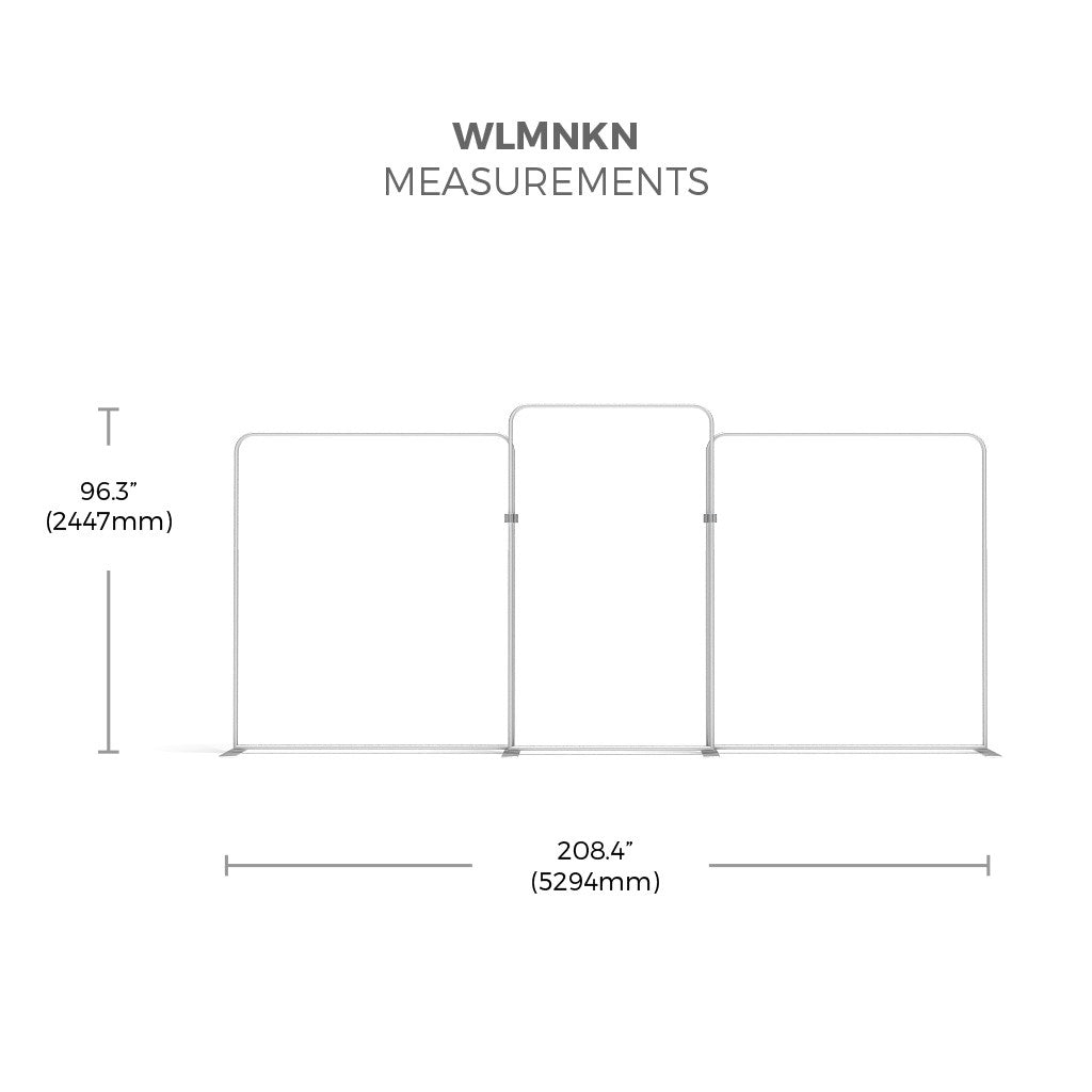 Makitso WaveLine Media® Display WLMNKN Tension Fabric Display measurement